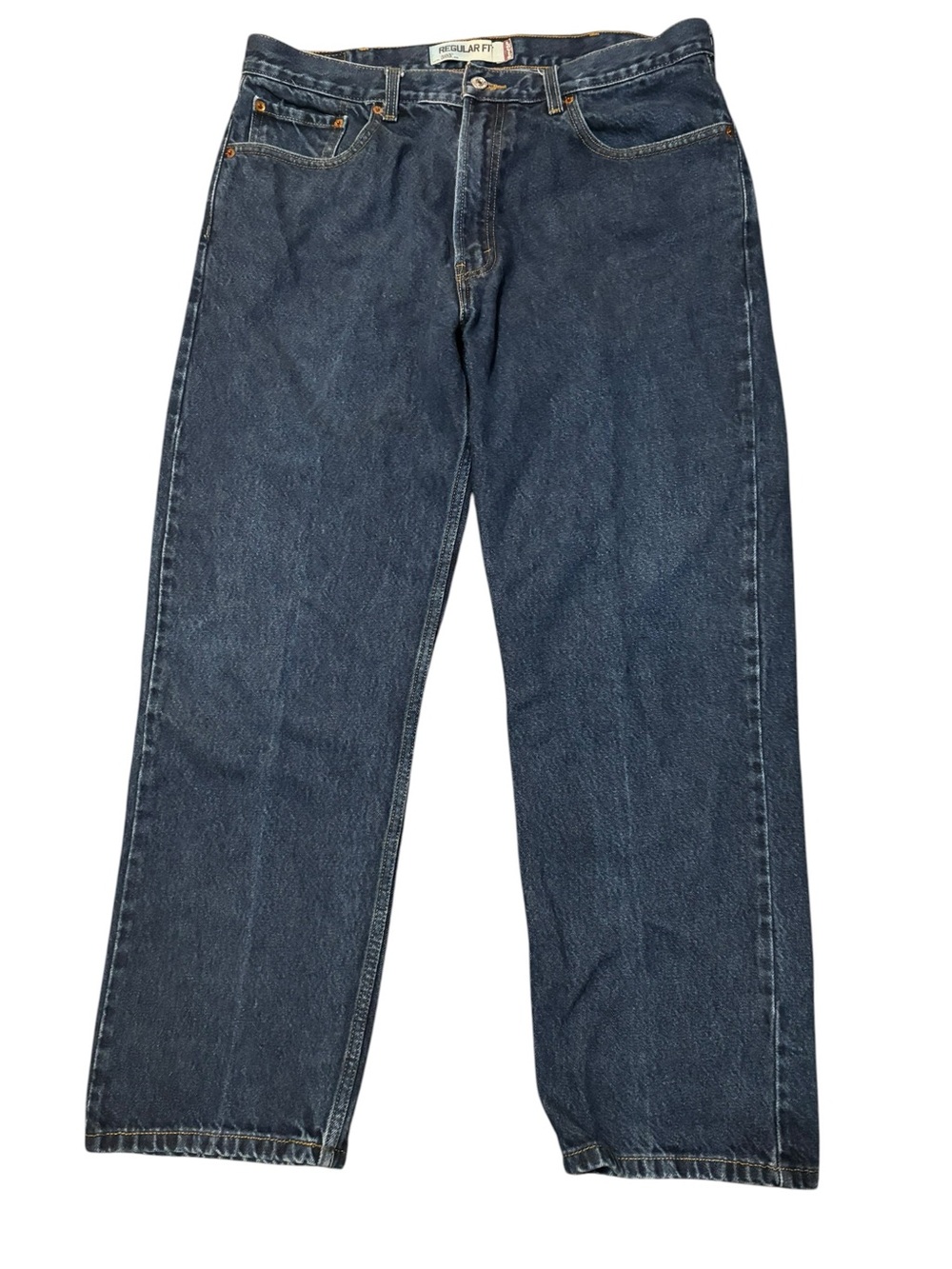 Vintage Y2K Levi's Men's Blue 505 Regular Fit Jeans 38X30 Dark Blue